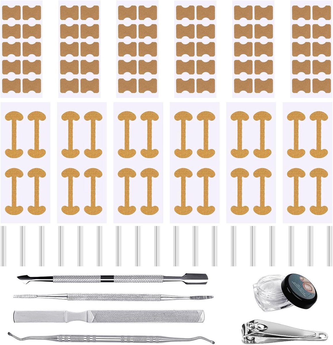 Complete Set voor het Corrigeren van Ingroeiende Teennagels met Ademend Patches en Professionele Manicure Tools voor Pijnverlichting en Nagelverzorging