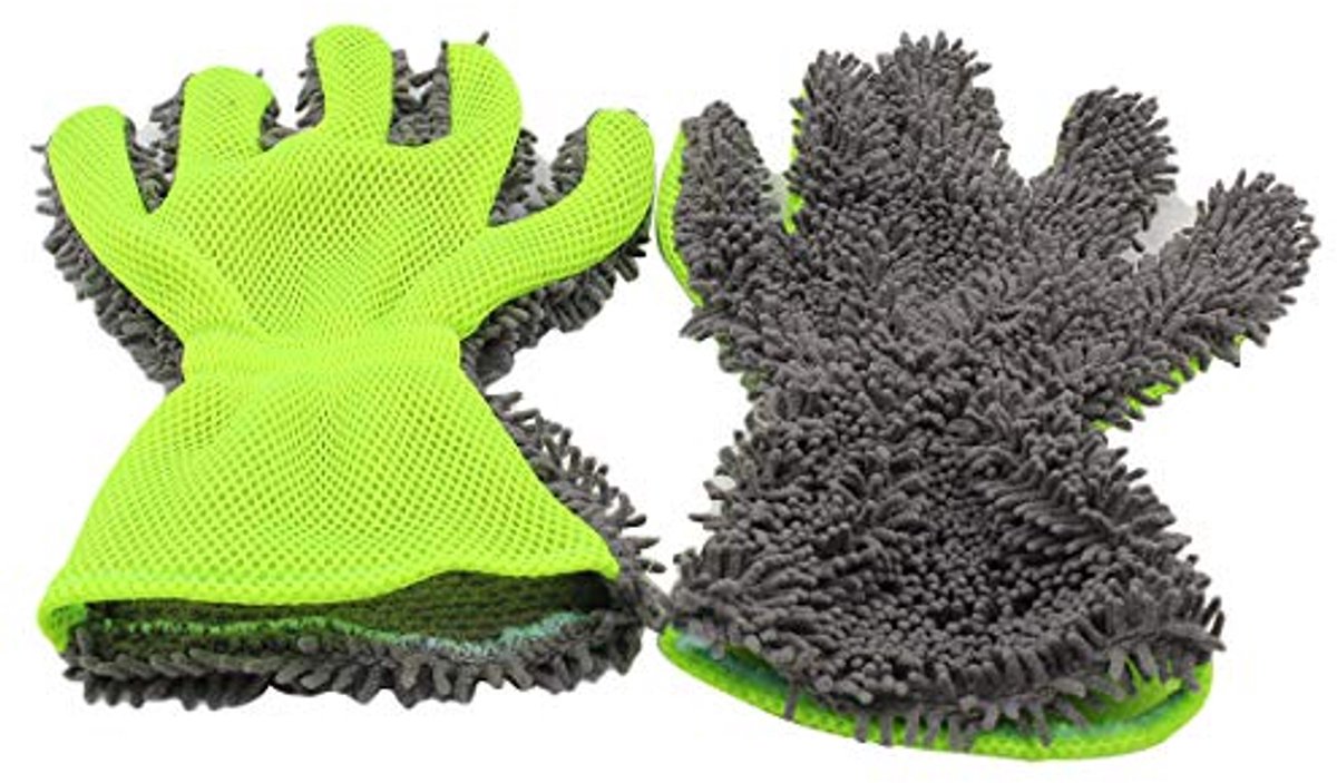 Namajunas - 2 stucks Wash Glove - 28x24.5cm - Autowashandschoen - Dubbelzijdig materiaal - Grondige reiniging - Schoonmaakdoeken - Streeploze Reiniging - voor Thuis en in Auto - Wasbare Schoonmaakdoekjes