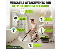 iSUNEX - Portable Steam Cleaner - Draagbare stoomreiniger -1500W, 1.6 L, Tot 60 minuten - Stomer voor Keuken - 10s Heat-Up - 3-Level Adjustable Handle