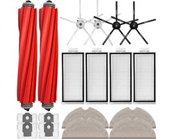 Accessoirekit Geschikt voor Roborock S7 MaxV Ultra en S7 Pro Ultra — 2 Hoofdborstels, 4 Zijborstels, 4 Filters, 4 Dweilpads, 4 Stofzakken