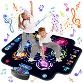 Dansmat Voor Kinderen - Muziekmat met 6 Knoppen - Interactieve Speelgoedmat - Dans en Muziekspel - Bluetooth - 9 Niveaus & 5 Snelheden - LED Scorebord - 104x100 cm - Antislip - Coördinatie & Reactie - Voor 3-12 Jaar - Ouder-kind Spel & Feest