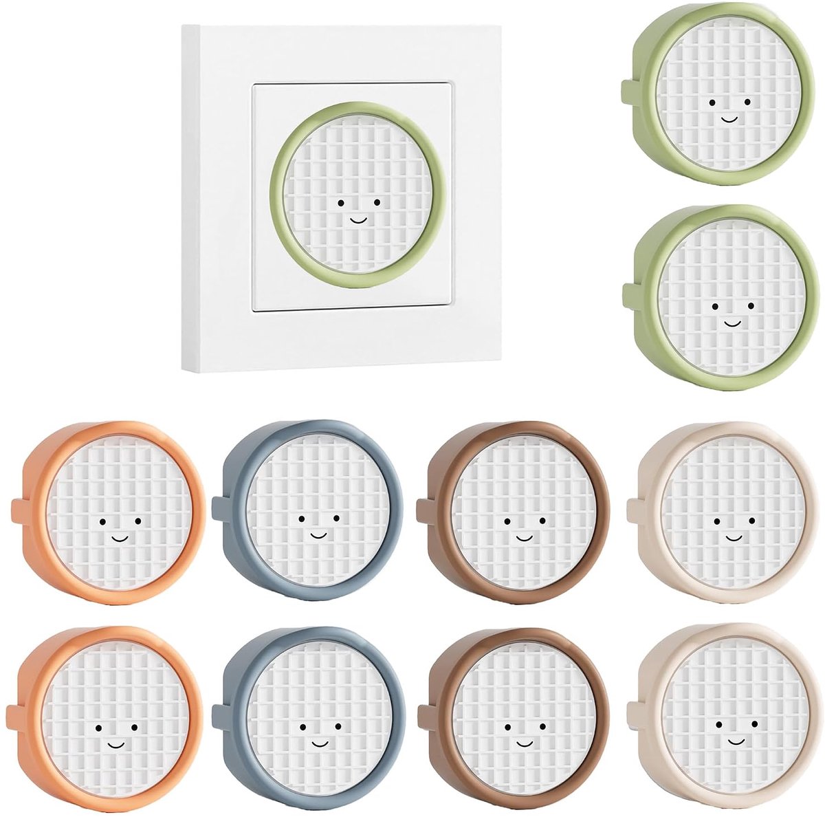 Stopcontactafdekking – Siliconen Stopcontactbeveiliging – Decoratieve Afdekking / Stofbescherming – Spatwaterdichte Stopcontactafdekking voor Keuken en Wasruimte (10 Lach)