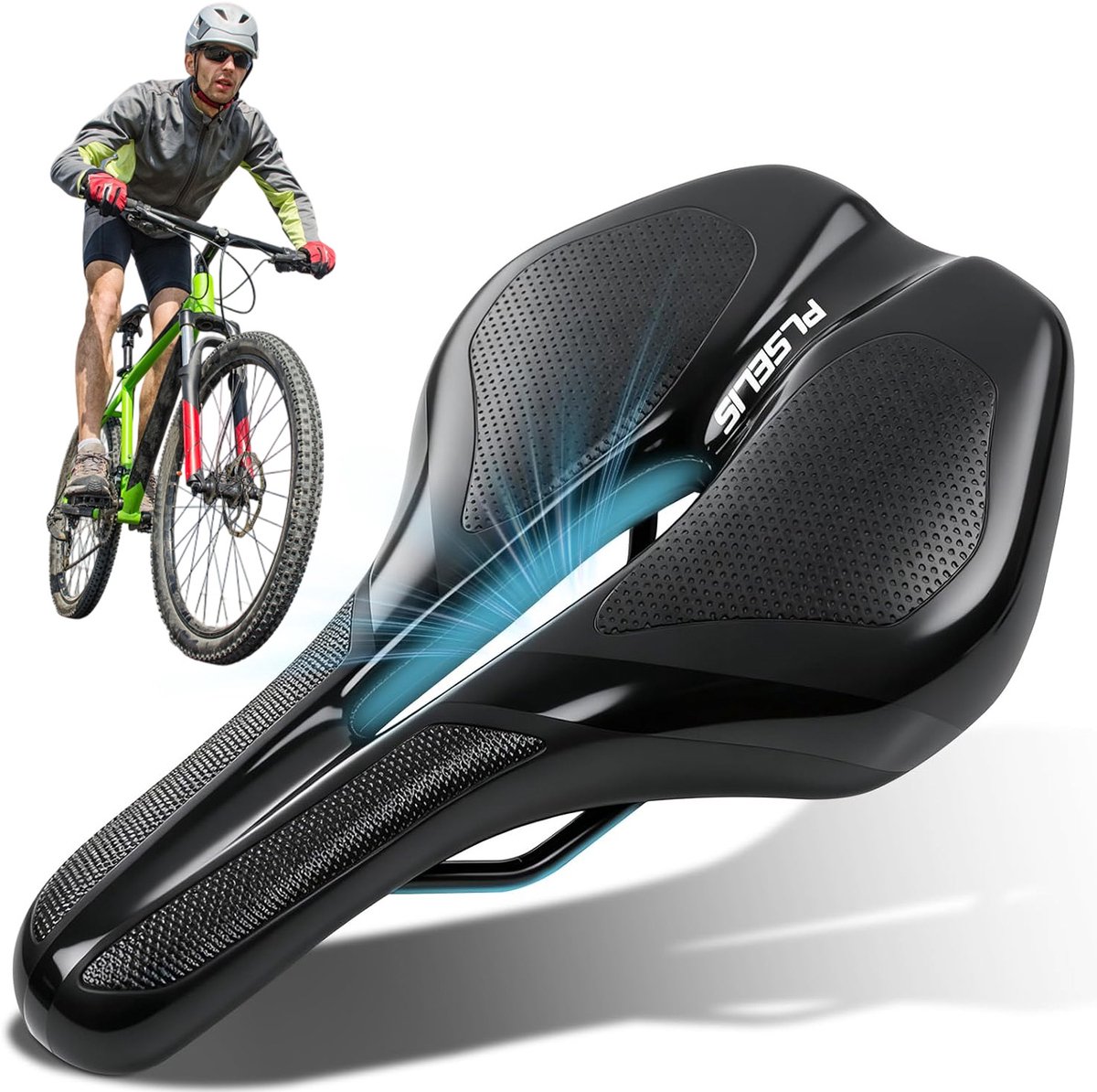 Fietszadel Traagschuim - Comfortabel Fietszadel - Stadsfiets Zadel - Universeel Fietszadel - Hol & Ademend - Waterdicht & Antislip & Slijtvast - Ergonomisch - 200 kg - Past op Meeste Fietsen - Voor Woon-werk & Lange Ritten