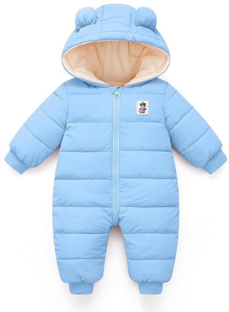 Solidchoice - Baby Winter Overall met Capuchon 0-18 Maanden Lichtblauw