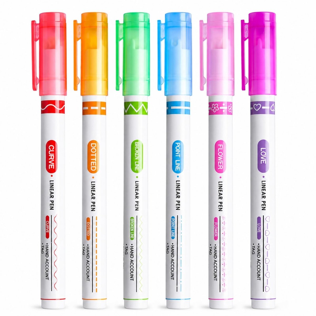 Solidchoice - Set van 6 Dubbelzijdige Pastel Markeerstiften