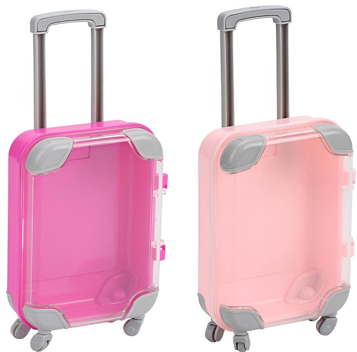 Solidchoice - Set van 2 Transparante Reis-Spaarpotten in Kofferdesign