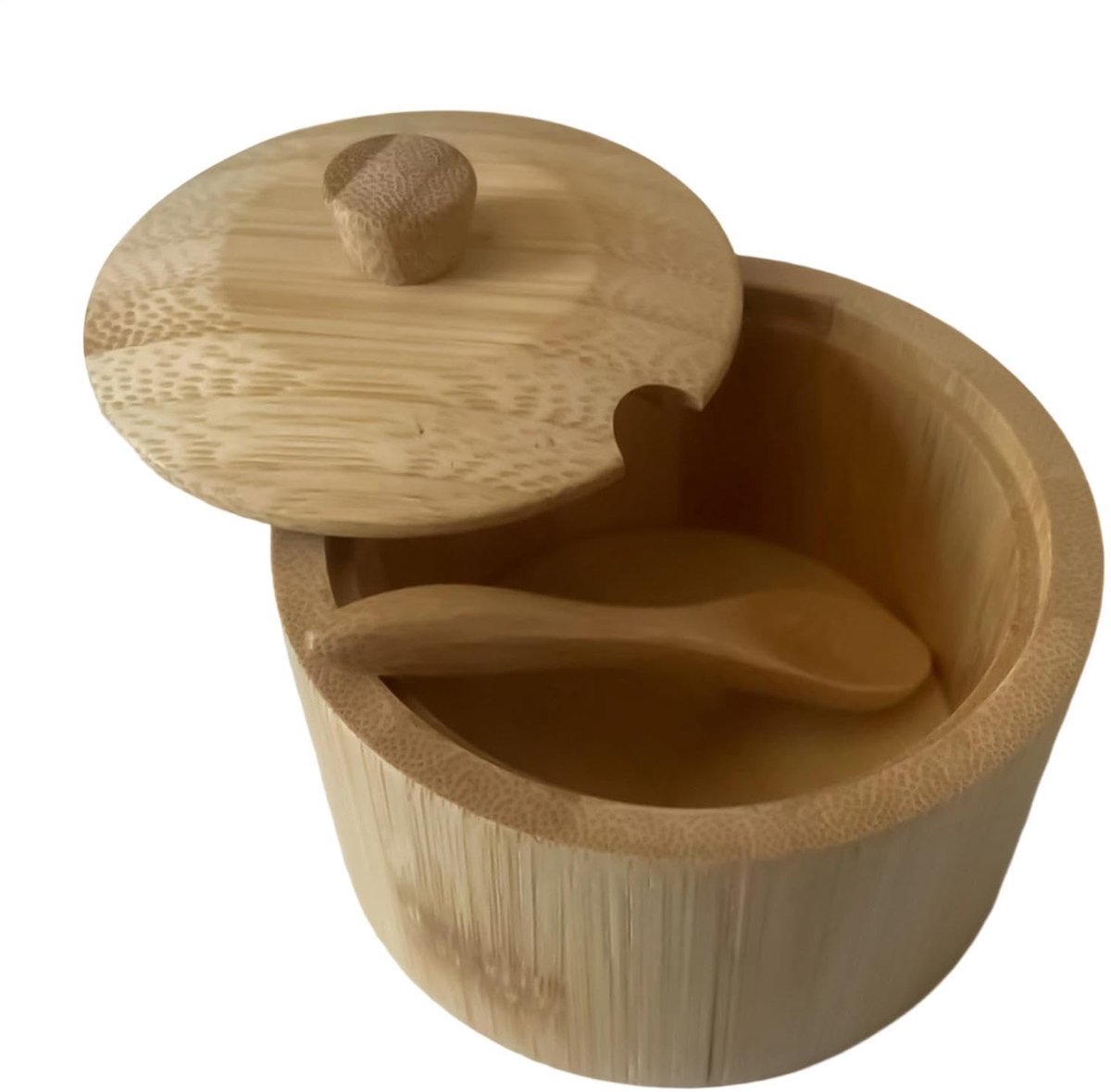 Solidchoice - Zoutcontainer met Lepel van Hout voor Keuken