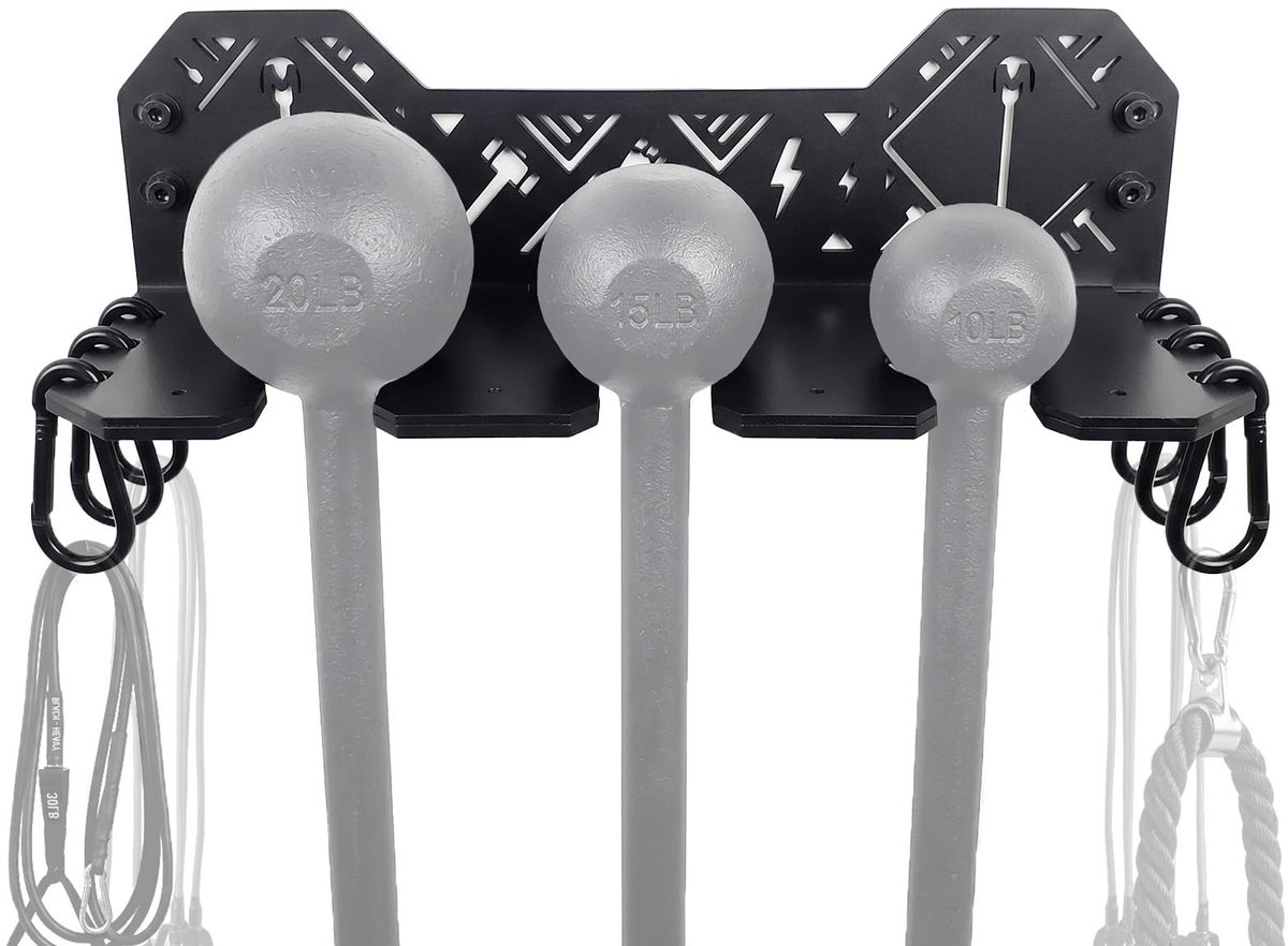 Solidchoice - Premium Macebell Wandbeugel voor 3 Macebells & Indian Clubs