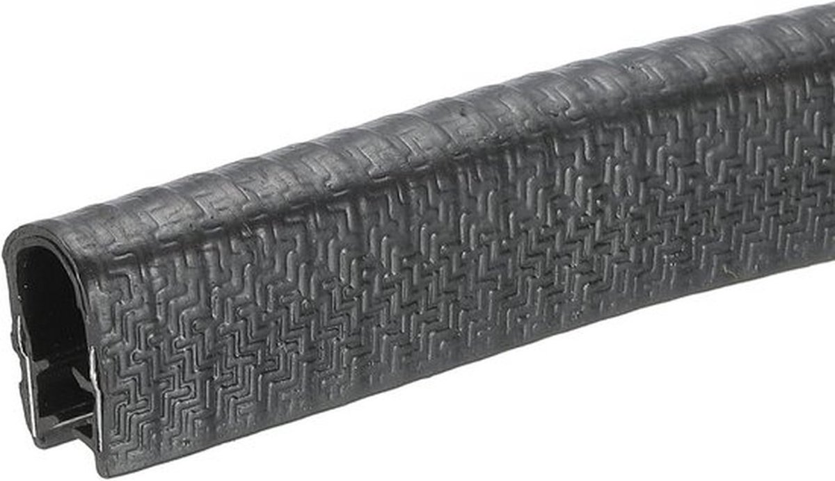 Rubberen randafwerking voor deurpaneel, 3 meter, U-vormig, zwart, stalen clips, auto, meubelrandstrip.