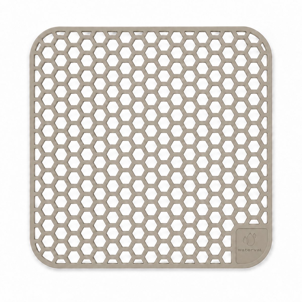 Waterval Gootsteenmat - Siliconen - Taupe - 34,5 x 34,5 cm - Vierkant