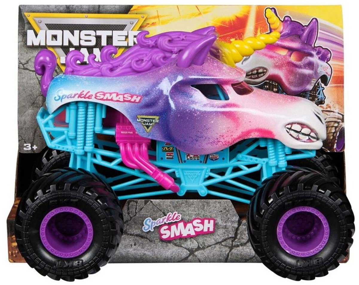 Hot Wheels monster jam truck Sparkle Smash Unicorn - monstertruck 19 cm schaal 1:24
