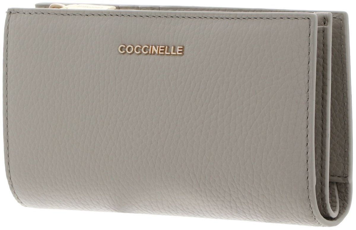 COCCINELLE Leren portemonnee Metallic Soft Wallet Eucalipto groengrijs