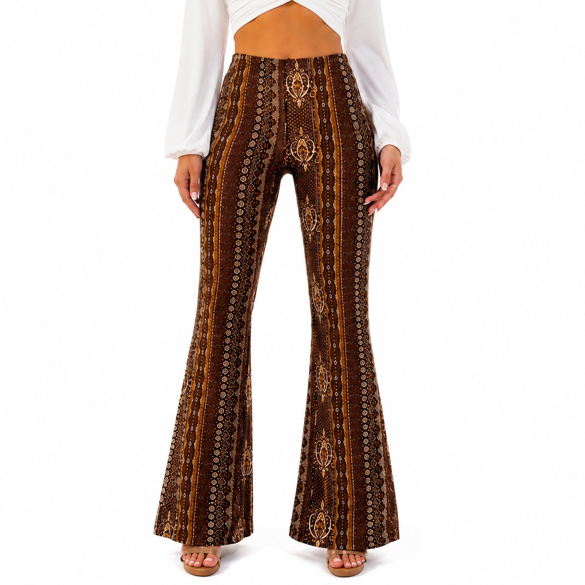 Moderne Dames Broek - Brede Pijpen - Legging - High Waiste