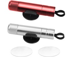 2x Raamhamer met Gordelsnijder - 2-in-1 Noodhamer voor Auto - Draagbare Autobreker voor Veiligheid en Nooduitgang - Zilver en Rood