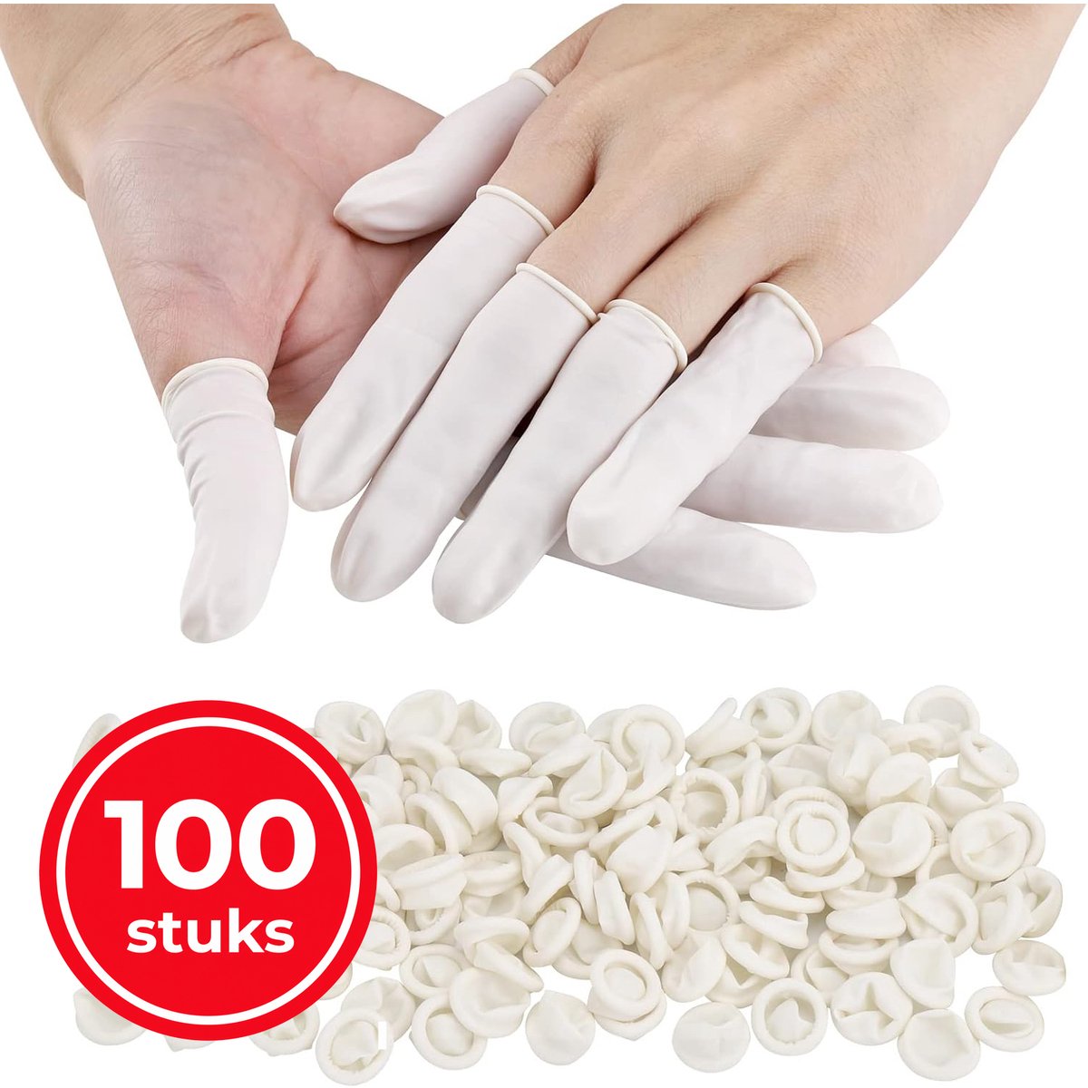 ComfiCare® Vingercondoom 100 stuks Small – Latex handschoen - Vingerbeschermer – Vingerbob – Vinger condooms – Vingerverband – Vingercondooms Medium – Vingerbeschermer snijden – Vingercondoom – Vingercondoom waterdicht - Wit