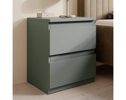 Meubella - Eskar - Table de nuit - Vert - 42x32x49 cm