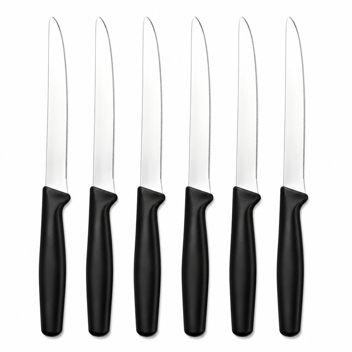 Tafelmessen Set - 6 Stuks - RVS Kartelmessen - Steakmessen & Ontbijtmessen - Zwart