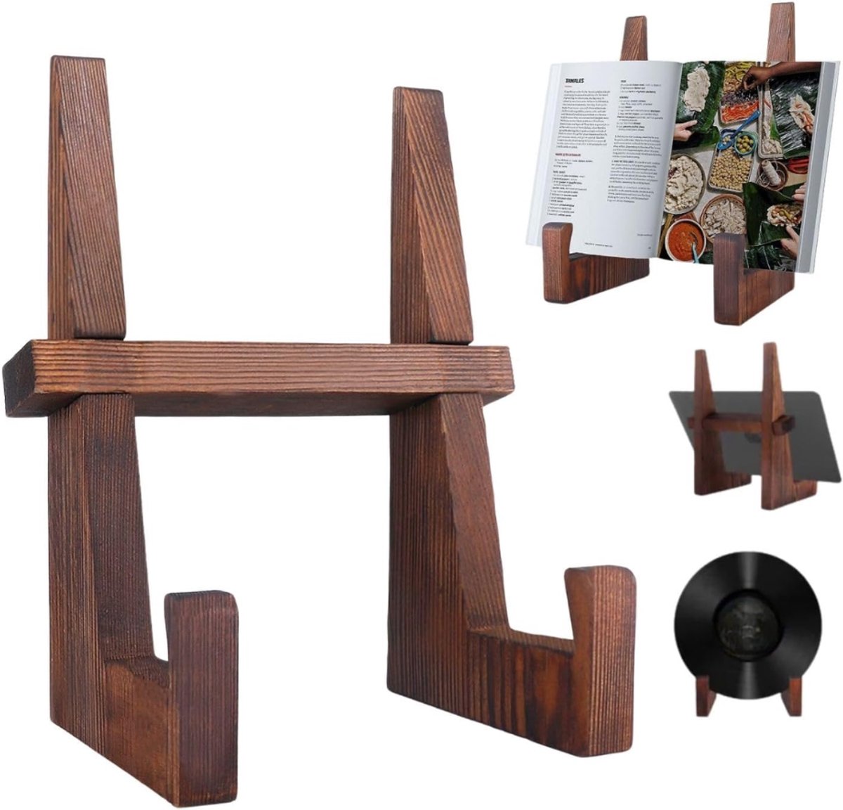 ZRNS® Leesboek Standaard - Boekenstandaard - Boekensteun - Boekenhouder - Bordenstandaard - Hout