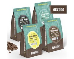 Bunafide - Proefpakket Koffiebonen - 4 x 250 gram - Koffieproeverij - 4 Smaken - Cadeau