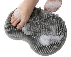 ComfiCare® Voetscrubber - Rug scrubber - Voetborstel - Voetmassage - Voet borstel douche Voetscrubber - Rugscrubber - Grijs