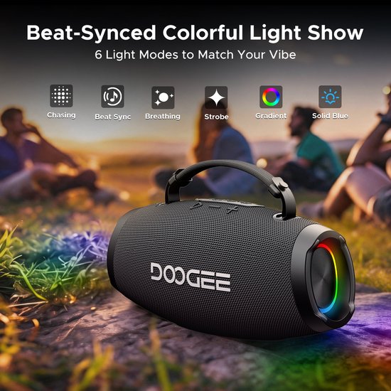 DOOGEE Wild Boom - Bluetooth Speaker - Draagbare Bluetooth Speaker - 20 uur Waterdicht - Zwart — afbeelding 4