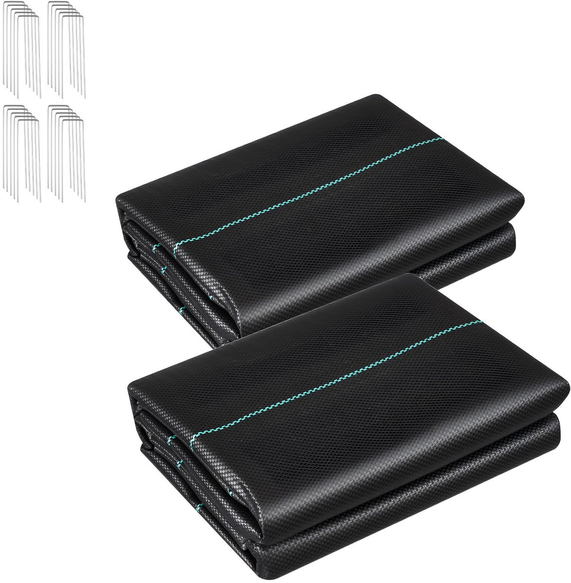 Worteldoek - Anti-worteldoek - Onkruiddoek - Gronddoek - Zware kwaliteit - Geweven - 90,7g - Waterdoorlatend - Voor de tuin - 0,9 x 15,2 m - 2 stuks - Zwart