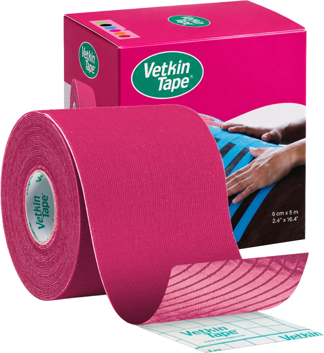 VetkinTape® - Pink - Kinesiotape - Voor paarden en andere dieren - 6cm x 5m en andere dieren