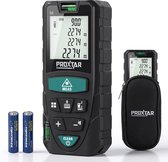 ProXtar Laser Afstandsmeter 50 m - Aanpasbare Meetreferentie - Lasermeter - Inclusief Beschermhoes en Batterijen
