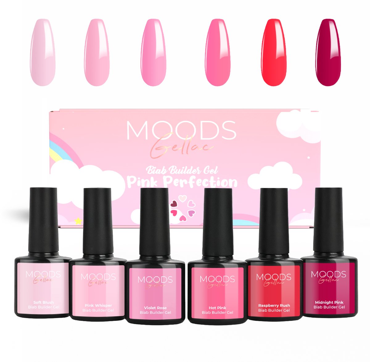 Moods Gellac BIAB - Builder in a Bottle – BIAB Nagel Builder Gel - Pink Perfection - HEMA & TPO Free