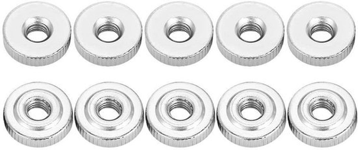 Rändelmoeren - Knopmoeren - Voor gebruik met bouten - M3 10 stuks - Koolstofstaal - Sterke grip - Geschikt voor machines