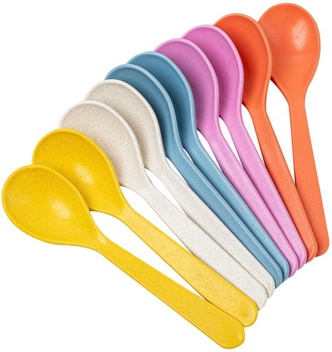 - Plastic Lepel - Plastic Eierschep - Ideaal voor Koffie en Eten - 14 cm - Handig voor Koken en Tafelen - Lichtgewicht en Duurzaam - Geschi...