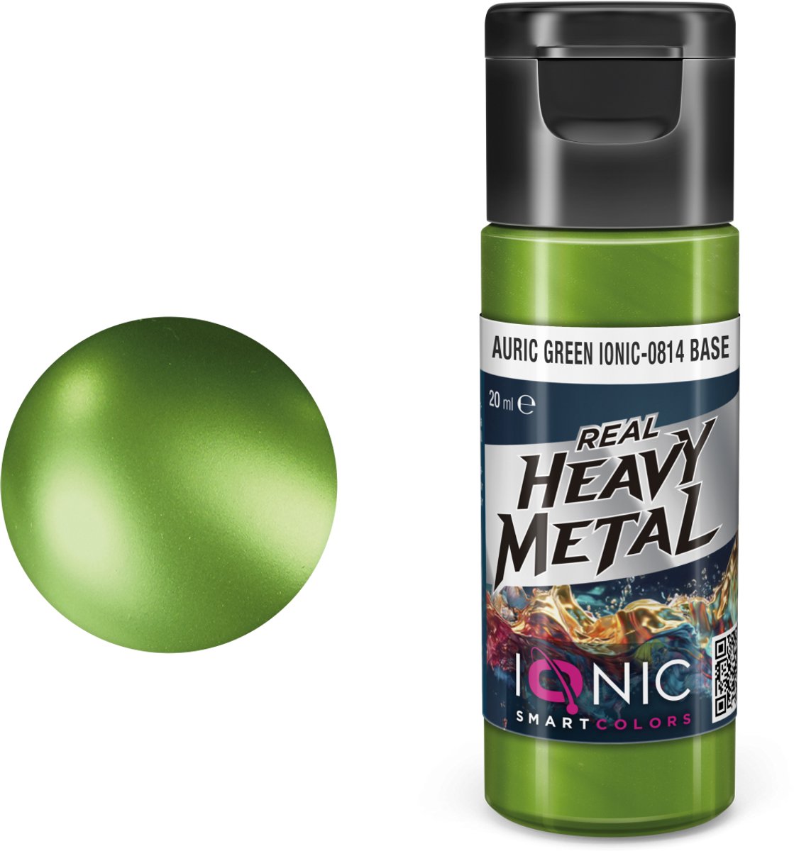 AMMO by Mig Jimenez Hobbyverf Acrylverf - MIG IO0814 Ionic Smart Colors - Real Heavy Metal - Goudgroen - Base - Metallic Acryl - 20ml Verf potje - 20 ml