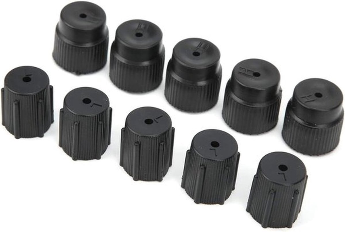 Universele Airconditioning Service Ventiel Stofkappen 10 Stuks - A/C Reparatie - Koelmiddel Opladen - Beschermende Poort Cover - Compatibel voor alle merken - Grijs.