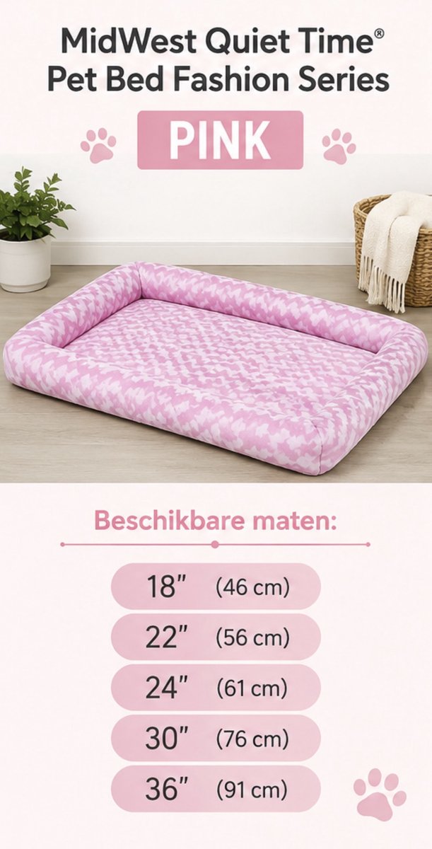 MidWest Quiet Time Pet Bed Fashion Series Pink 91 cm