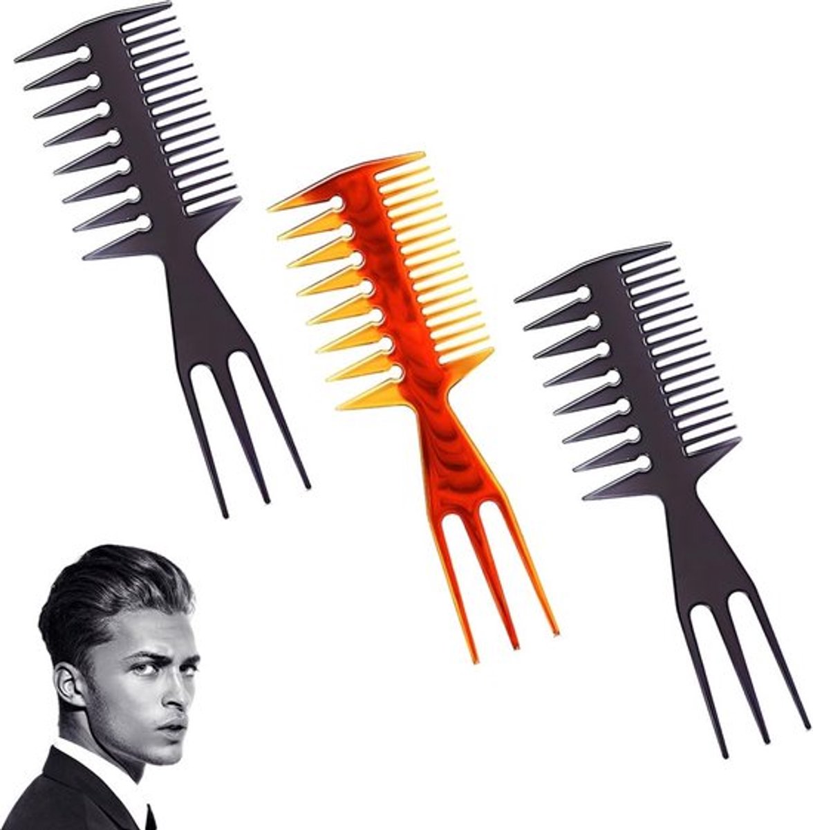 Kam Set - Brede Tanden - Ontwarrende Kam - Antistatische Kam - Haardressing Kam - Geschikt voor Alle Haartypes - 20,5 cm x 7 cm - Haarkam