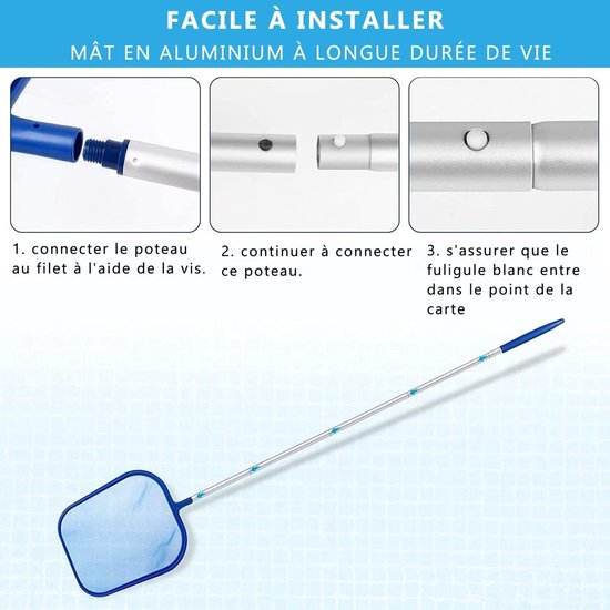 Zwembad Schepnet - Blauw - 122 cm - Met Aluminium Telescoopstandaard - Voor Zwembad en Vijver — afbeelding 5