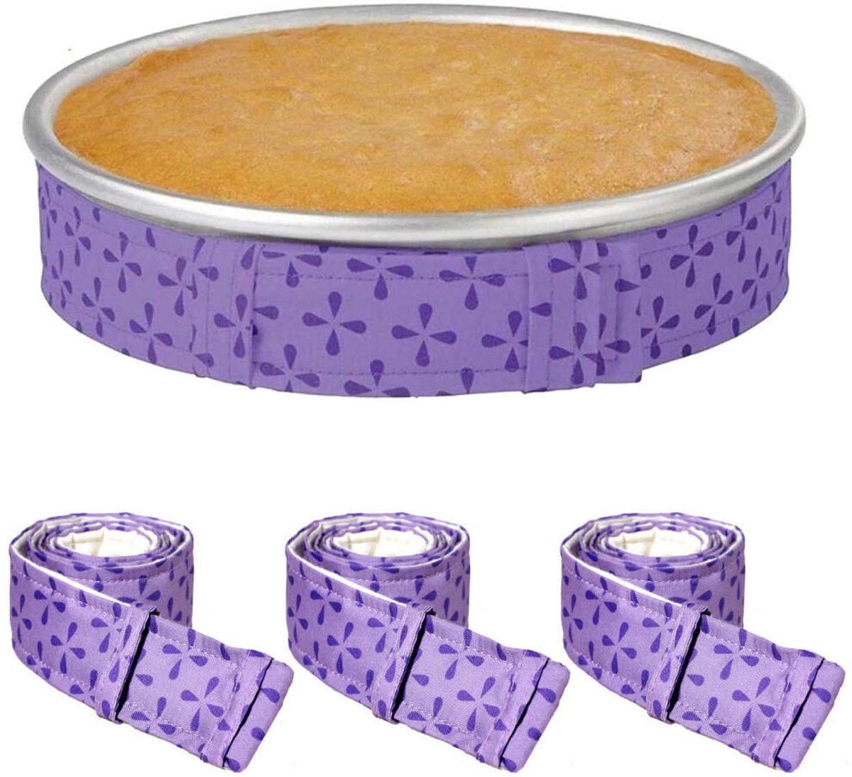 Bakstrips - 4 Stuks - bakken cake strips - 85x4cm - Bakriem - Bake Even Strips - Taartstrips - verstelbare bakbanden - Cake Strips - Cake Baking Tool - Bakken Cake Strips - Bindstrips voor bakvormen - Paars