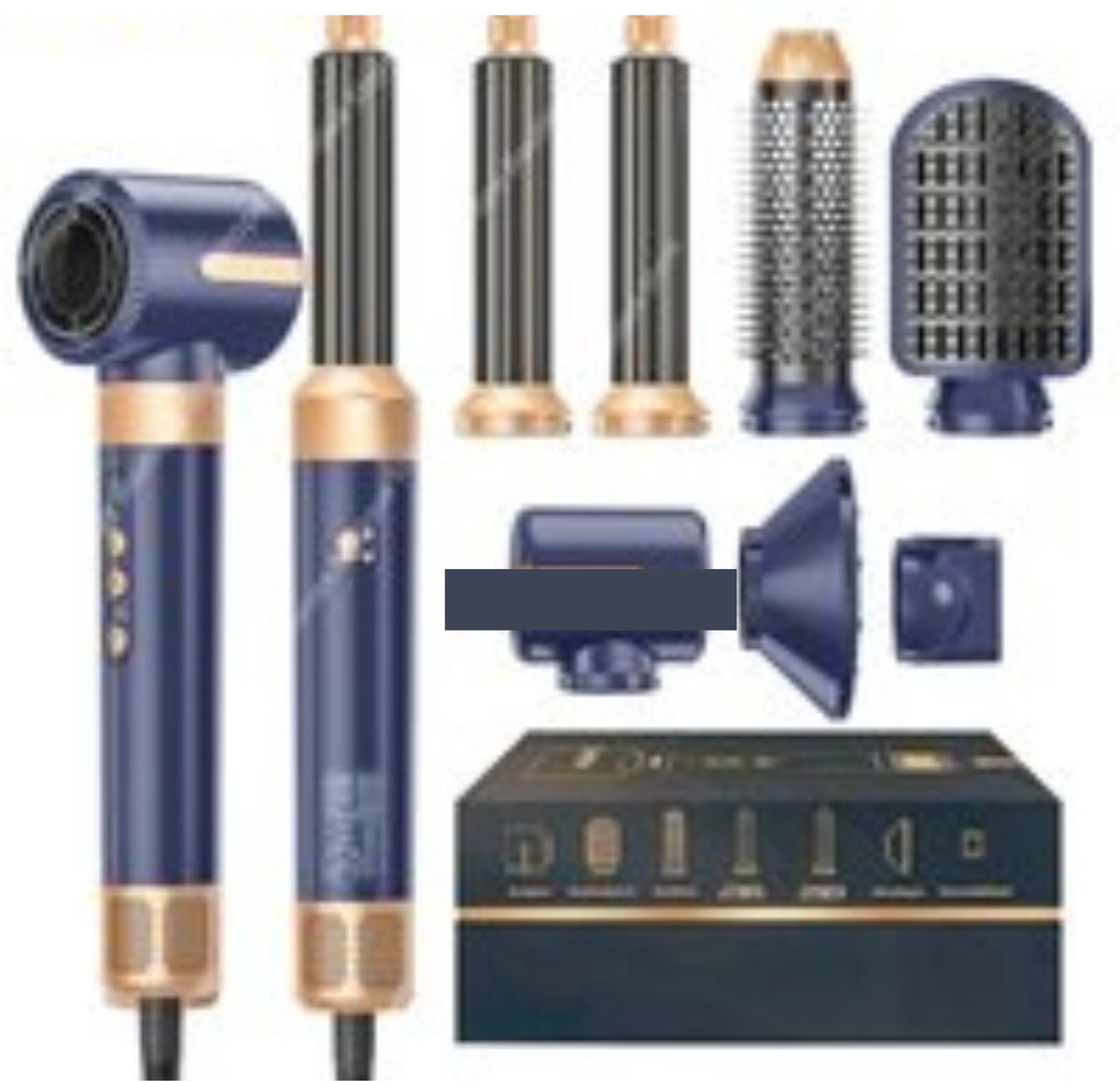 Linkforu - 7-in-1 Föhnborstel - Multi Styler met Diffuser - Ionische Föhn Heteluchtstylingkam - Haarkruller