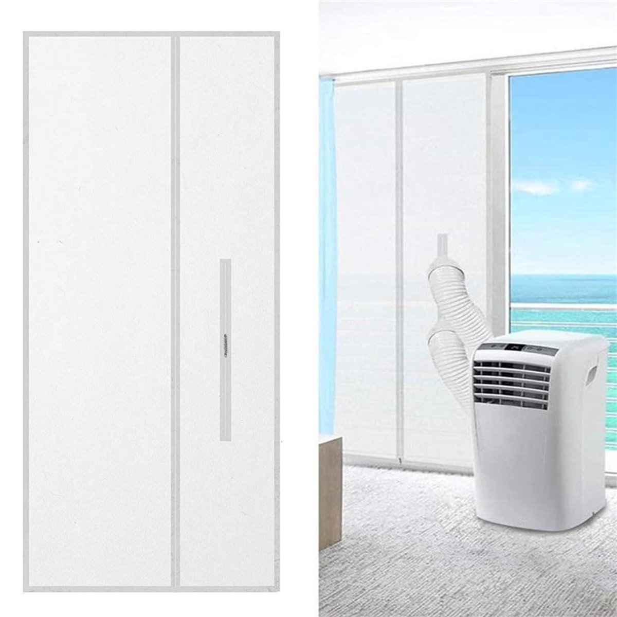 Airco Deurafdichtingskit - Eenvoudig Te Monteren - Draagbare Airco Deurafdichting - Verbeterde Koelprestaties - Geschikt Voor Mobiele Airconditioners - 90 x 210 cm