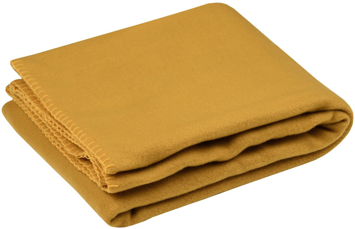 deken - plaid - fleece deken - okergeel - 125x150cm