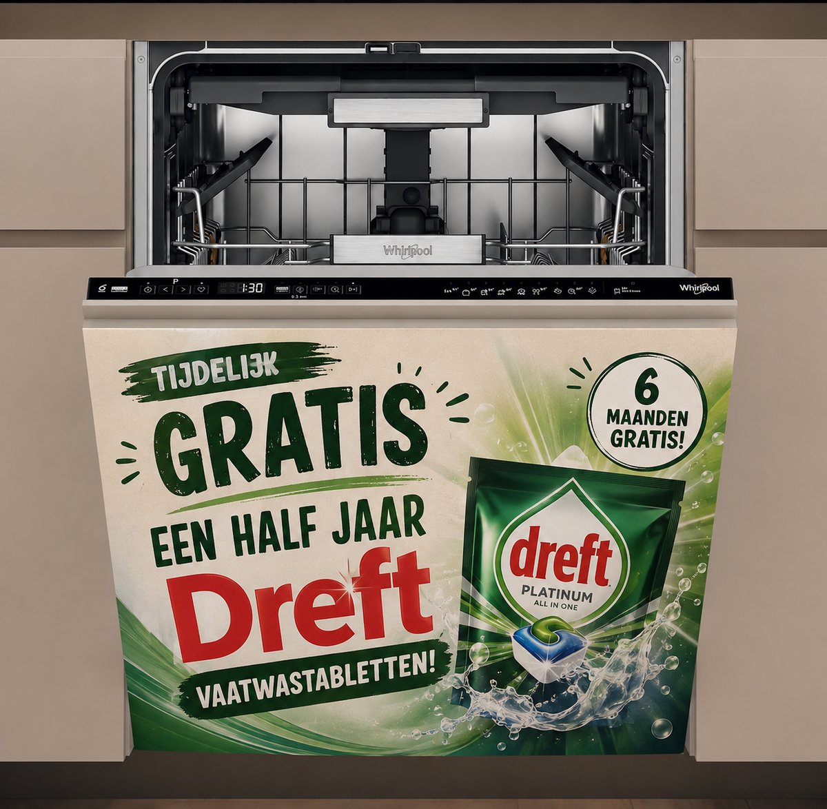 Whirlpool W7IHP40LC - Stille vaatwasser met besteklade