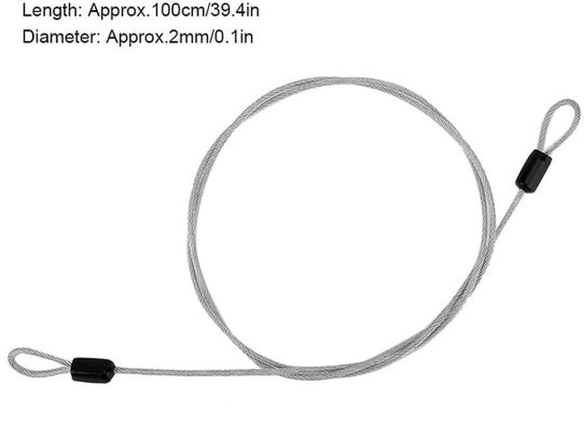 Beveiliging Kabel - Dubbele Lus - Roestvrij Staal - Veiligheidsslot - Fiets/Scooter Slot - Hoogwaardige Kwaliteit - Fietsslot