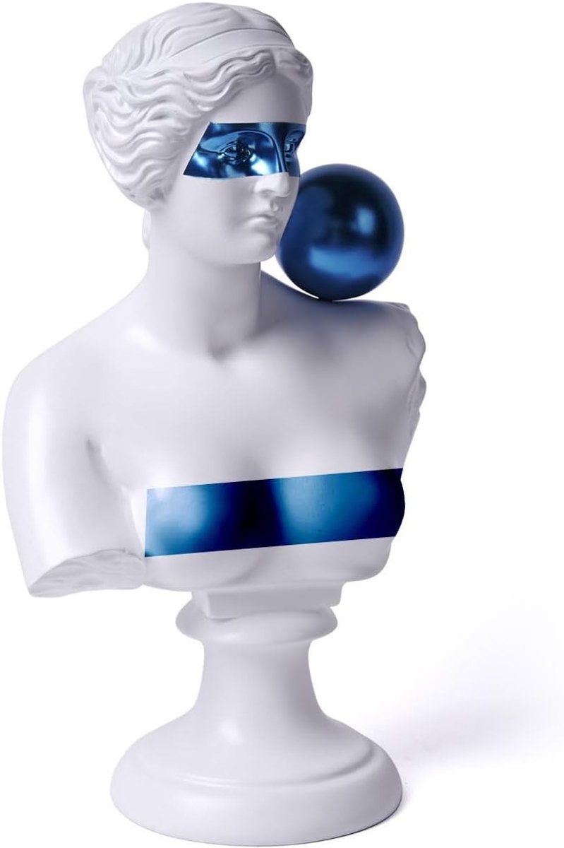 Abstracte Griekse Venus Buste Beeld - Modern Decoratieve Figurine van 33.8 cm voor Thuis en Kantoor, Uniek Cadeau voor Kunstliefhebbers