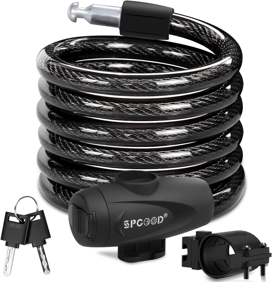 Fietsslot kind - Fietsslot - Zwart - 120 cm - Stalen Kabel - Voor Fietsen en Scooters
