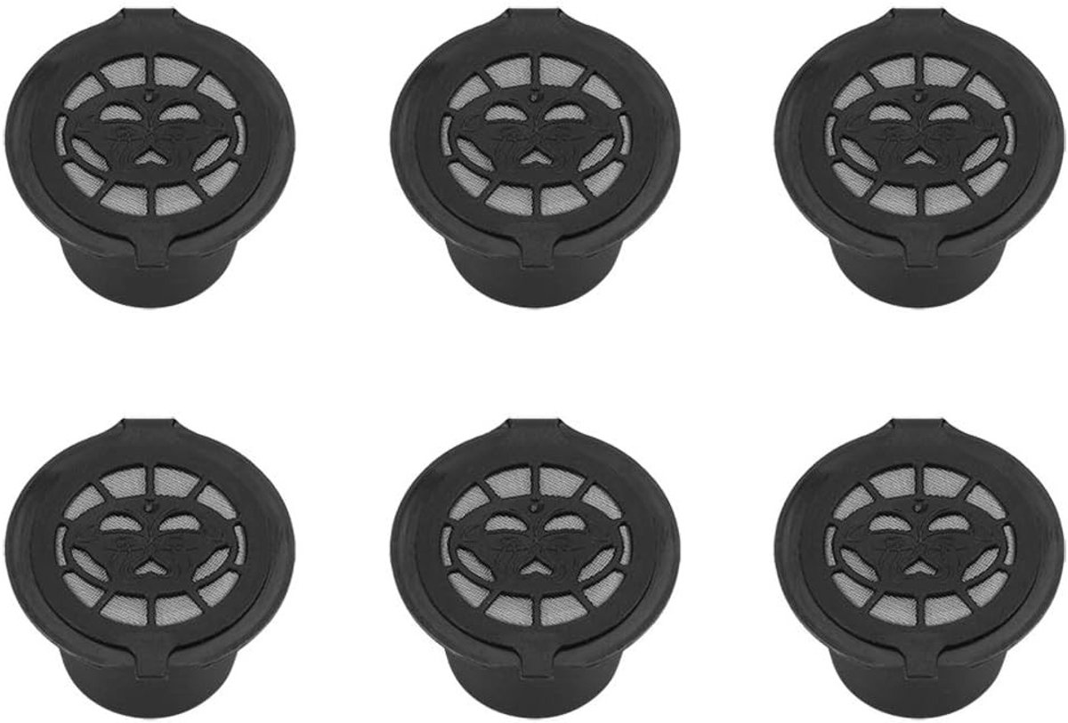 Herbruikbare Koffiepads en Capsules - 6 Stuks, Plastic en RVS, Duurzaam en Milieuvriendelijk voor Koffieliefhebbers
