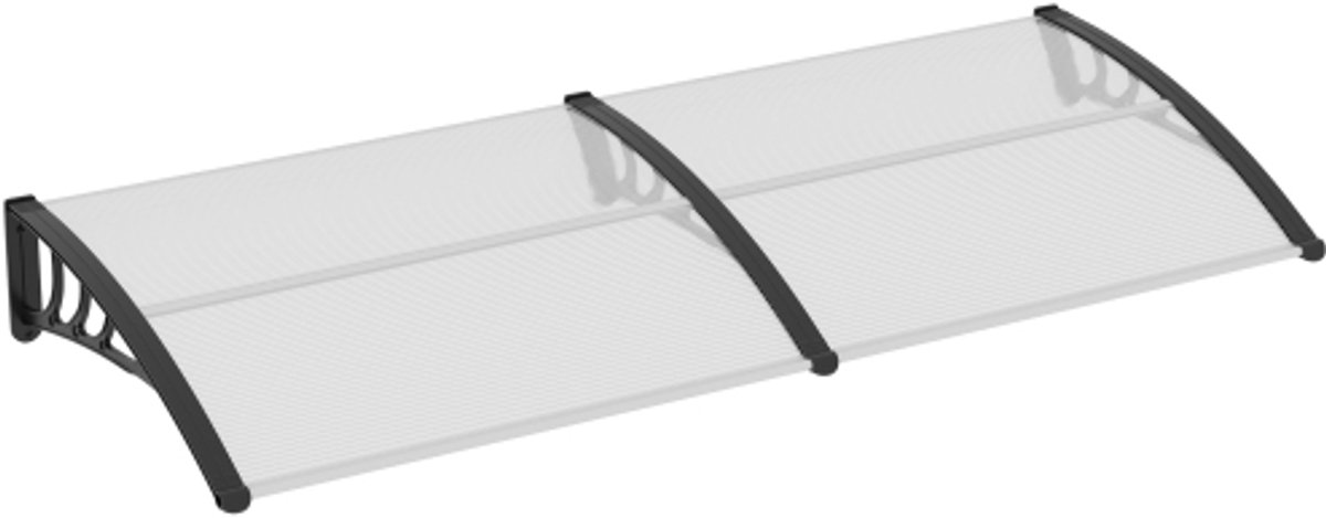 Pultvordach Vordach für Haustür 75x195x23 cm Überdachung aus 5mm Polycarbonat, Sonnenschutz & Regenschutz für draußen, Aluminium transparent