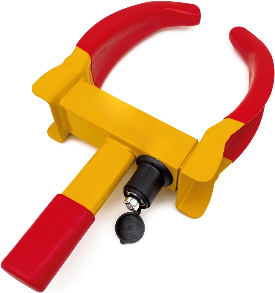 Lìon® Wielklem - Voor Auto, Aanhanger, Caravan en Camper - Wielklem Aanhanger - Rood/Geel - 40cm x 20cm x 5cm