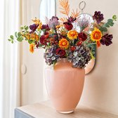Bouquet de fleurs en soie - Bouquet d'hiver en soie Bruyère ambrée - Sans entretien - Fleurs artificielles