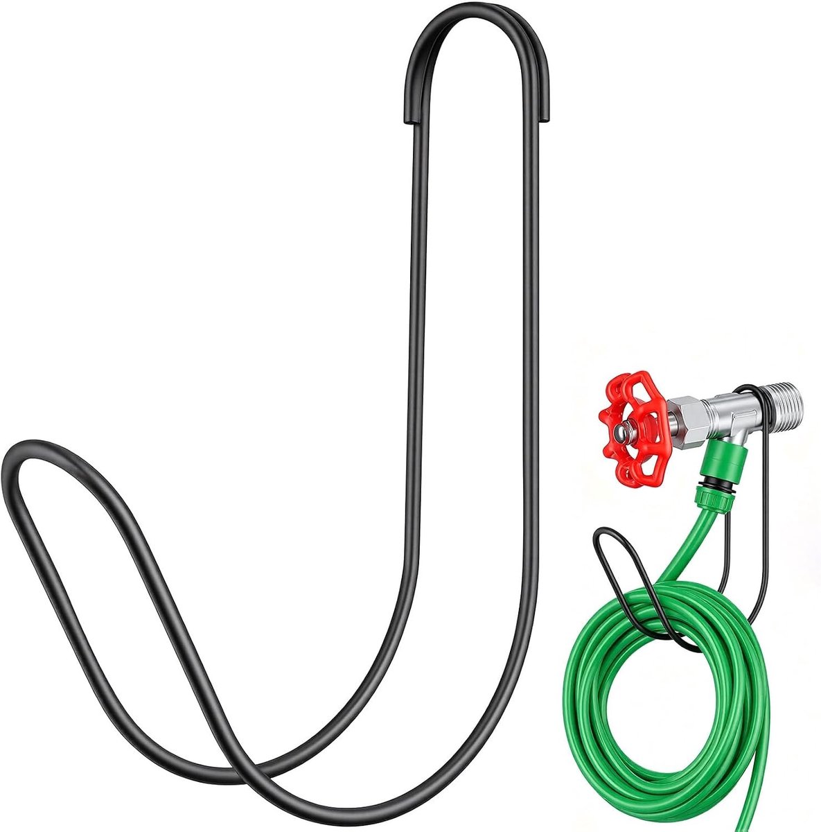 Tuinslang wagen - Tuinslang Houder - Zwart - 22,8 x 9,5 x 6,5 cm - Metalen Wandhouder - Voor Tuin en Garage