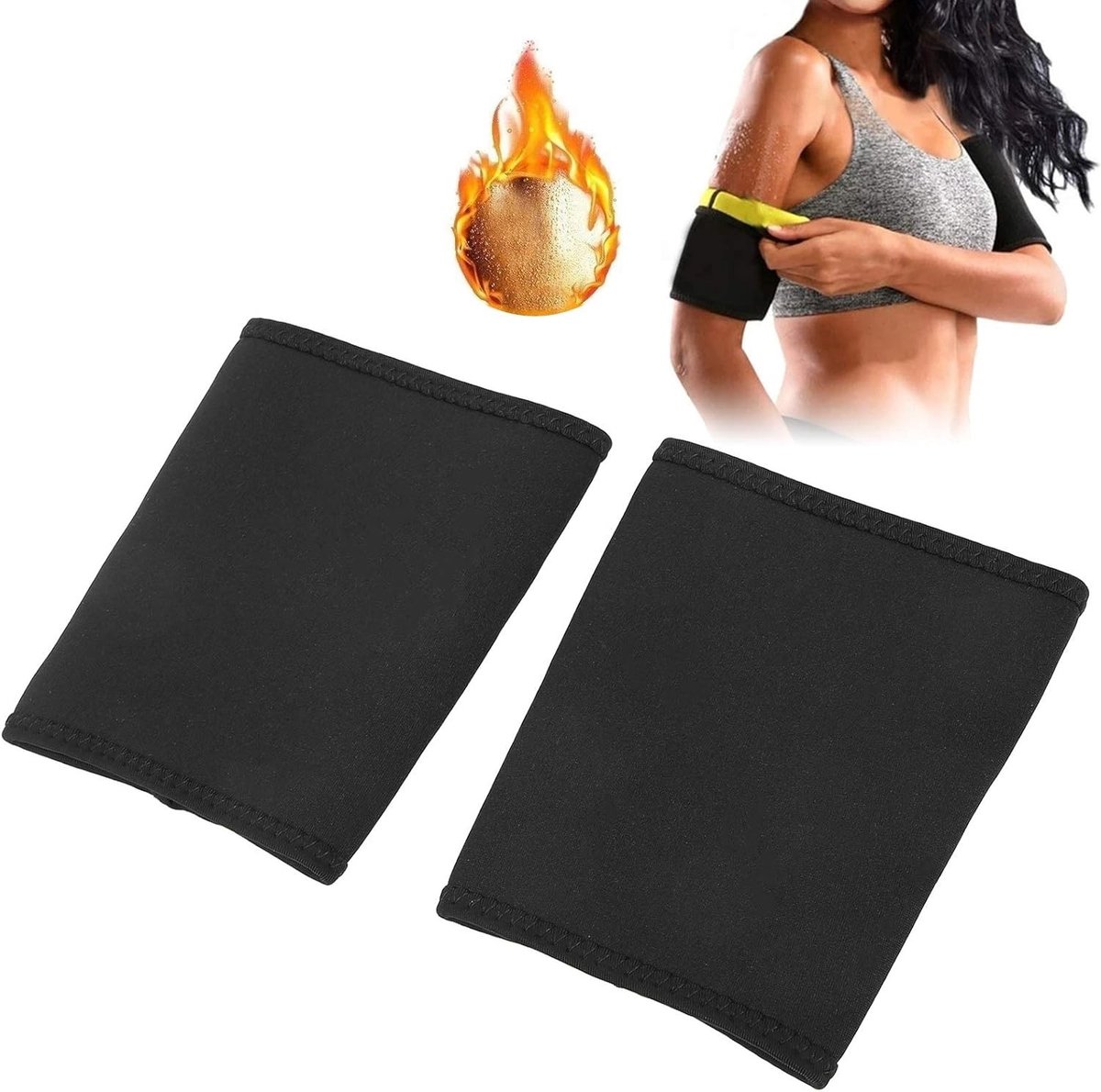 2 Stuks Slimming Arm Sleeves voor Effectieve Arm Compressie en Shaping, Neopreen Arm Wraps voor Bovenarmen en Training